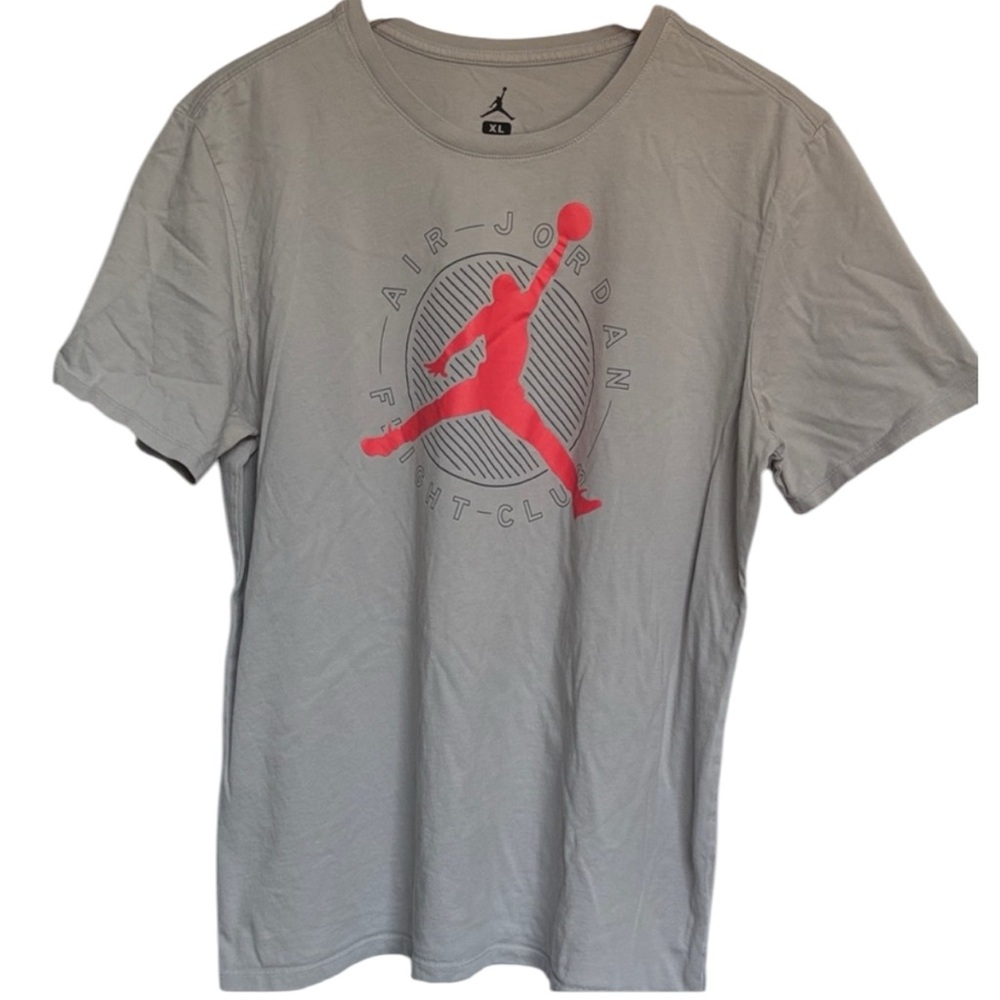 Jordan Gray Tee with Vibrant Orange Logo XL